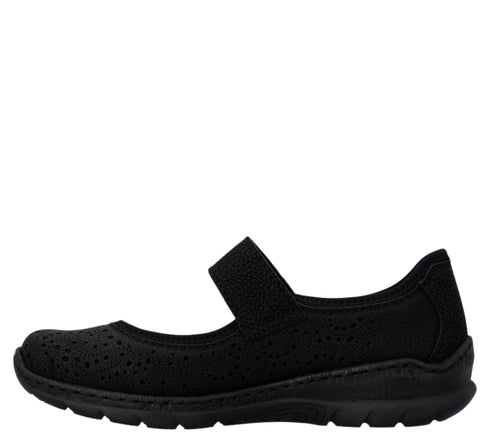 Pantofi sport, dama, RIEKER ANTISTRESS, N4299-00 negru, piele ecologica