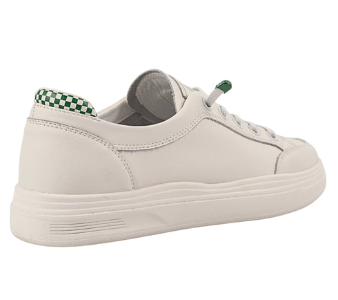 Pantofi sport, dama, ADA SHOES, 229980 alb-verde, piele naturala