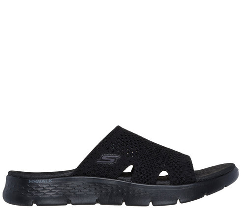 Papuci sport, dama, SKECHERS GO WALK FLEX SANDAL-ELATION 141425-BBK negru, textil
