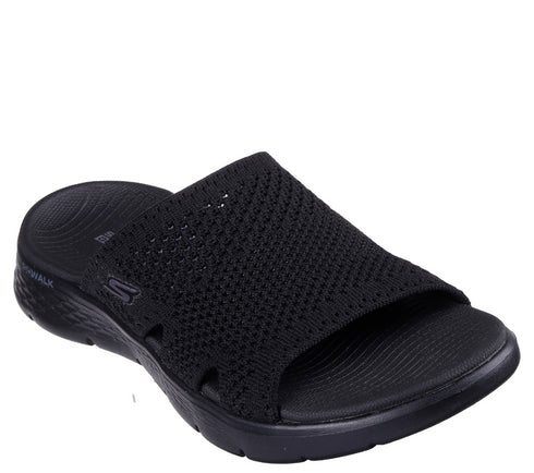 Papuci sport, dama, SKECHERS GO WALK FLEX SANDAL-ELATION 141425-BBK negru, textil