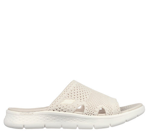 Papuci sport, dama, SKECHERS GO WALK FLEX SANDAL-ELATION 141425-NAT crem ,textil