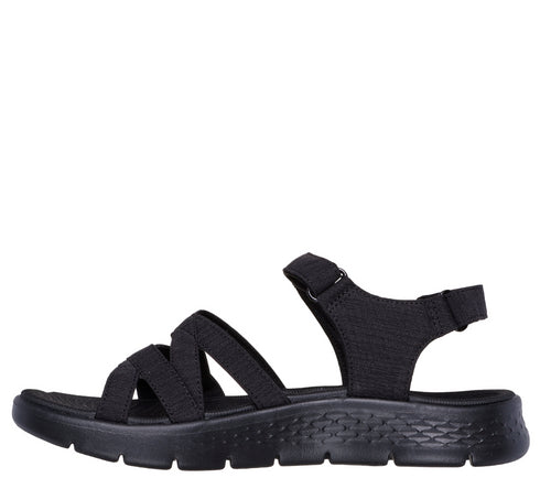 Sandale sport, dama, SKECHERS GO WALK FLEX SANDAL-SUNSHINE 141450-BBK negru, textil
