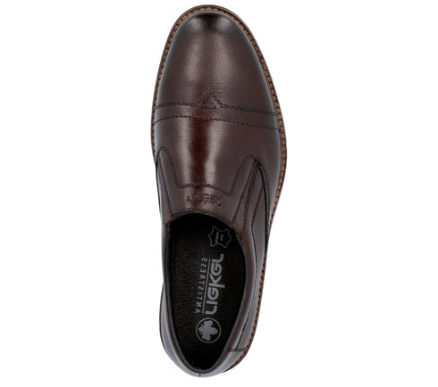 Pantofi casual, barbati, RIEKER, ANTISTRESS, 14654-25 maro, piele naturala