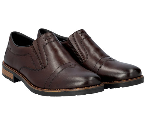 Pantofi casual, barbati, RIEKER, ANTISTRESS, 14654-25 maro, piele naturala