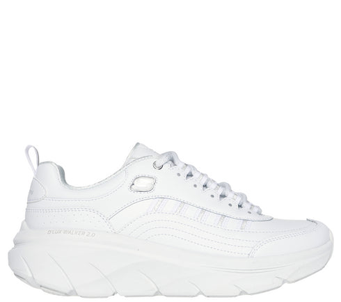 Pantofi sport, dama, SKECHERS D'LUX WALKER GOLDEN STEP 150106-WSL alb, piele ecologica