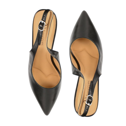 Pantofi eleganti, dama, ANNA VIOTTI, D105-B143D negru, piele naturala, toc