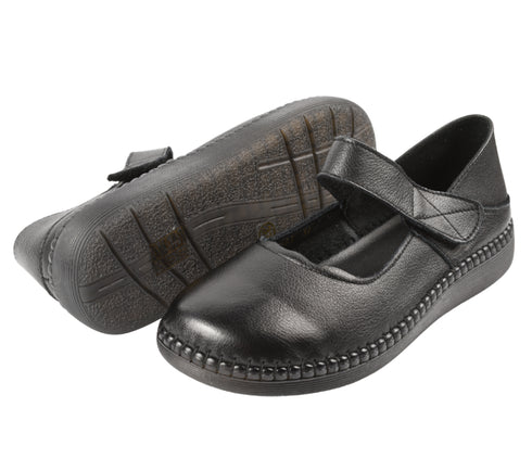 Pantofi casual, dama, ADA SHOES, 9683 negru, piele naturala