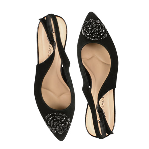 Sandale elegante, dama, ANNA VIOTTI, D105-6379P negru, piele naturala, toc