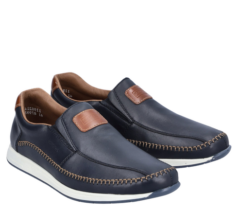 Pantofi casual, barbati, RIEKER, 11962-14, bleumarin, piele naturala