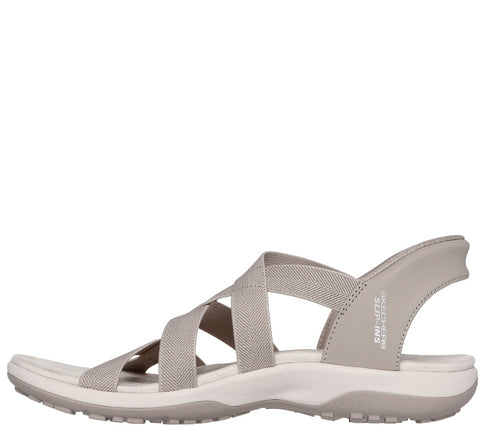 Sandale sport, dama, SKECHERS REGGAE SLIP-STRETCH FLEX 163460-TPE bej, textil