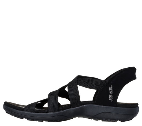 Sandale sport, dama, SKECHERS REGGAE SLIP-STRETCH FLEX 163460-BBK negru, textil