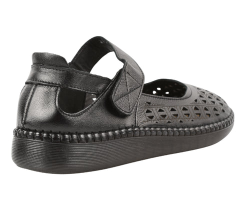 Pantofi casual, dama, ADA SHOES, S9686 negru, piele naturala