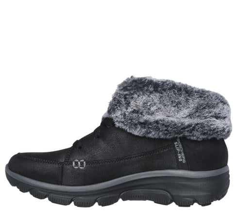 Ghete sport, dama, SKECHERS EASY GOING-CHILLY STANDARDS SLIP-INS 168027-BLK, piele ecologica