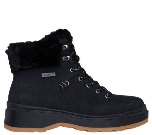 Ghete sport, dama, SKECHERS PARK CITY 168087-BBK negru, piele ecologica