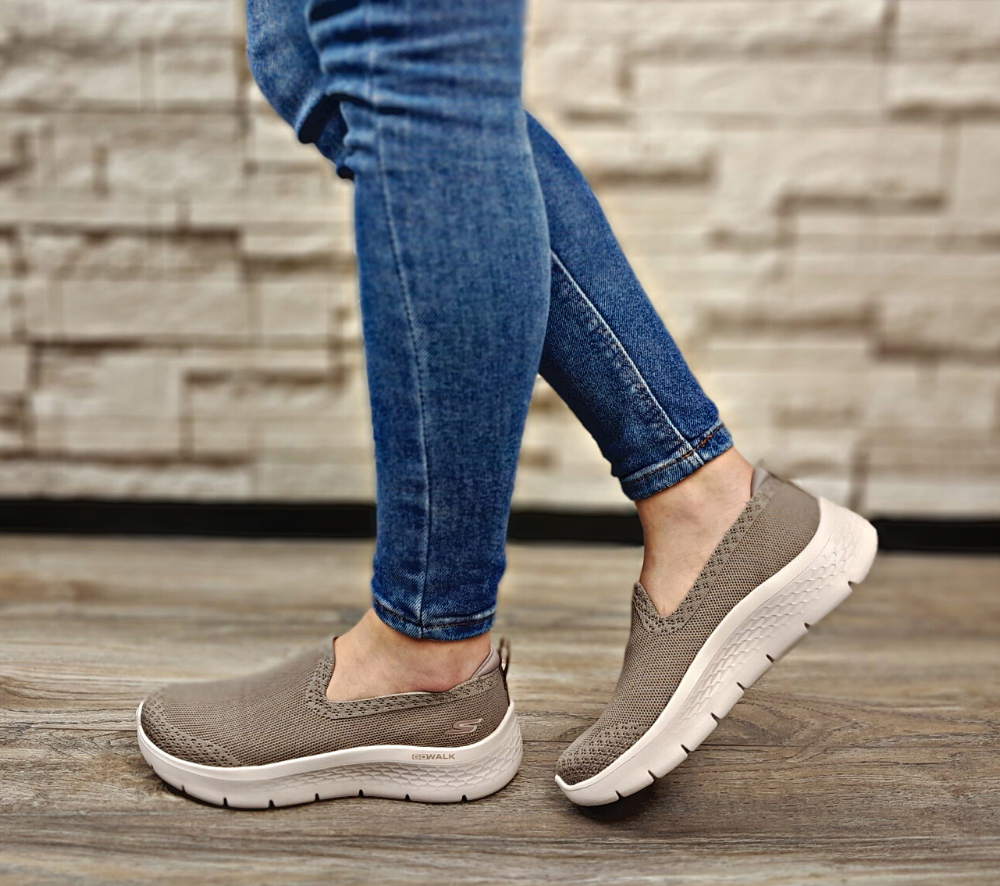 Espadrile sport dama SKECHERS GO WALK FLEX W 124957 TPE bej textil ada shoes.ro