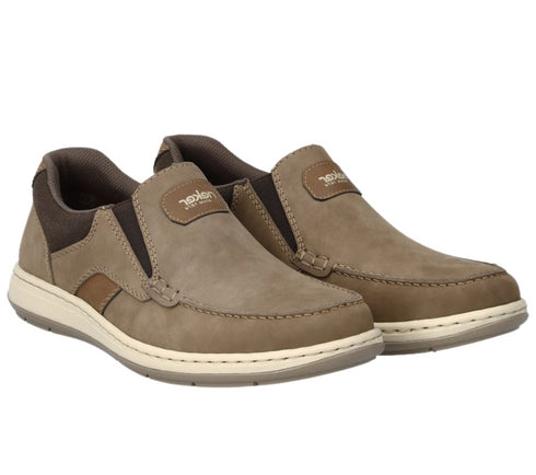 Pantofi casual, barbati, RIEKER, ANTISTRESS,17368-25 maro, piele naturala
