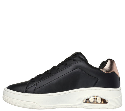 Pantofi sport, dama, SKECHERS UNO COURT-COURTED 177700-BLK negru, piele ecologica