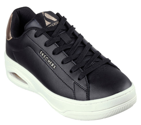 Pantofi sport, dama, SKECHERS UNO COURT-COURTED 177700-BLK negru, piele ecologica