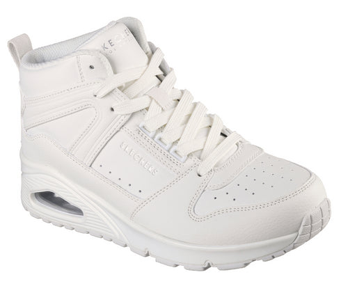 Ghete sport, SKECHERS UNO HIGH REGARDS, 177099-WHT, alb, piele ecologica