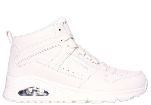 Ghete sport, SKECHERS UNO HIGH REGARDS, 177099-WHT, alb, piele ecologica