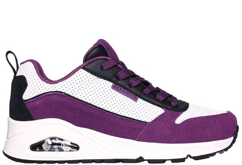 Pantofi sport, dama, SKECHERS UNO 2 MUCH FUN 177105-PRBK mov, piele ecologica