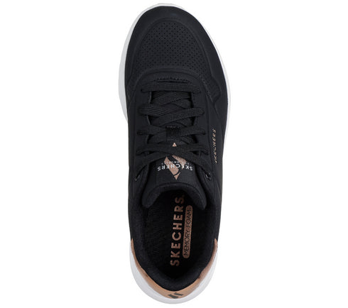 Pantofi sport, dama, SKECHERS UNO LITE - SHIMMER ALONG 177291-BLK negru, piele ecologica