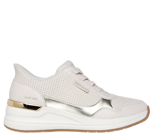 Pantofi sport, dama, SKECHERS SLIP-INS BILLION 2 - TOP-TIER HANDS FREE 177343-NAT crem, piele ecologica