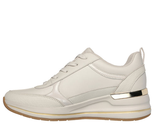 Pantofi sport, dama, SKECHERS BILLION-FINE SHINE 177345-OFWT bej, piele ecologica