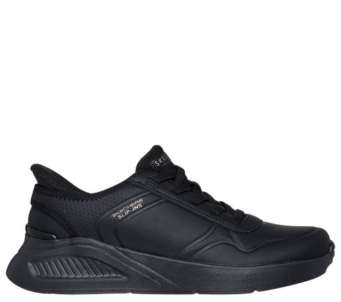 Pantofi sport, dama, SKECHERS SLIP-INS UNO LITE - FLOATING STEPS 177394-BBK negru, piele ecologica