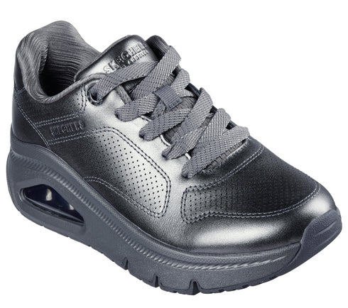 Pantofi sport, dama, SKECHERS UNO ICON - LUSTROUS AIR 177768-PEW argintiu, piele ecologica