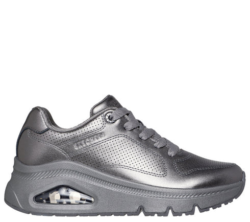 Pantofi sport, dama, SKECHERS UNO ICON - LUSTROUS AIR 177768-PEW argintiu, piele ecologica