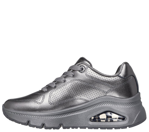 Pantofi sport, dama, SKECHERS UNO ICON - LUSTROUS AIR 177768-PEW argintiu, piele ecologica