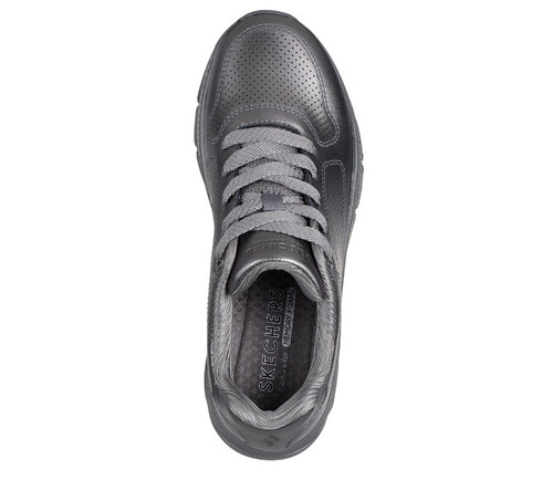 Pantofi sport, dama, SKECHERS UNO ICON - LUSTROUS AIR 177768-PEW argintiu, piele ecologica