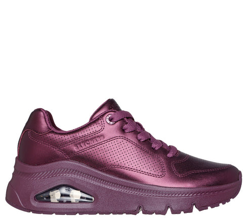 Pantofi sport, dama, SKECHERS UNO ICON - LUSTROUS AIR 177768-WINE bordo, piele ecologica