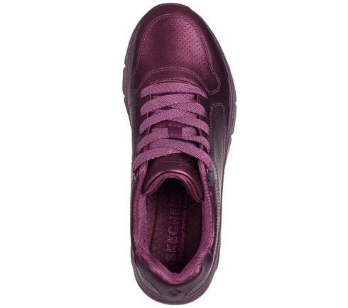 Pantofi sport, dama, SKECHERS UNO ICON - LUSTROUS AIR 177768-WINE bordo, piele ecologica