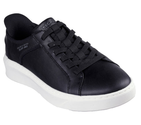 Pantofi sport, barbati, SKECHERS COURT BREAX-DOUBLE VENTED 183177-BLK negru, piele ecologica