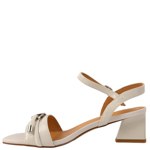 Sandale elegante, dama, EPICA, 827-62L alb, piele naturala, cu toc