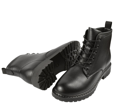 Ghete casual, dama, STEPHANO, 1918Q03 negru, piele naturala