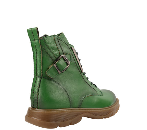 Ghete casual, dama, FORMAZIONE 1935, verde, piele naturala