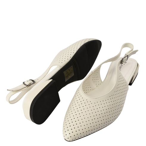 Sandale elegante, dama, ANNA VIOTTI, D105-5029P alb, piele naturala