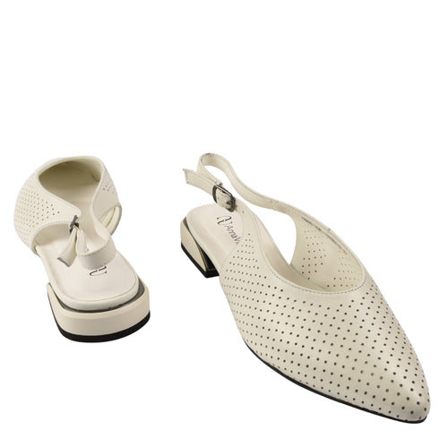 Sandale elegante, dama, ANNA VIOTTI, D105-5029P alb, piele naturala