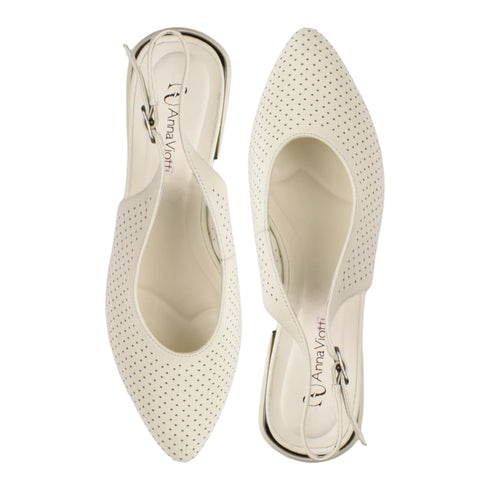 Sandale elegante, dama, ANNA VIOTTI, D105-5029P alb, piele naturala