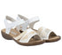 Sandale casual, dama, RIEKER, ANTISTRESS, 608C4-80 alb, piele ecologica