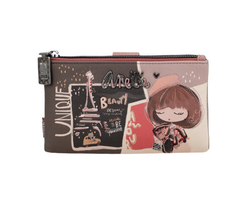 Portofel casual, dama, ANEKKE 41809-907, maro, piele ecologica