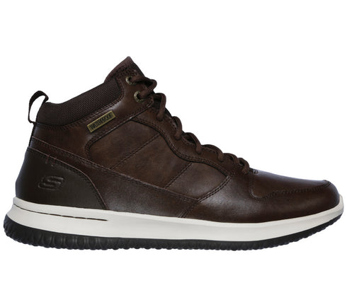 Ghete sport, barbati, SKECHERS WATERPROOF Delson Selecto, 65801-CHOC maro, piele ecologica