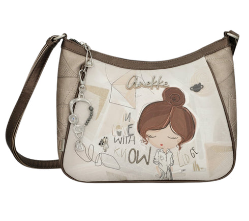 Poseta casual, dama, ANEKKE 42803-002, auriu, piele ecologica