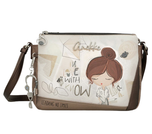 Poseta casual, dama, ANEKKE 42803-184, bej, piele ecologica