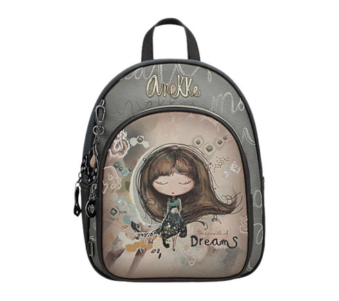 Rucsac sport, dama, ANEKKE 41705-197, gri, piele ecologica