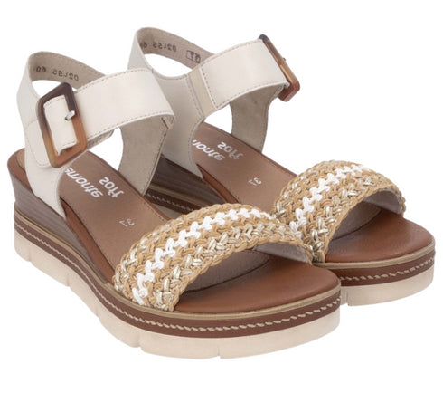 Sandale casual, dama, REMONTE, D2L55-60 bej, piele ecologica