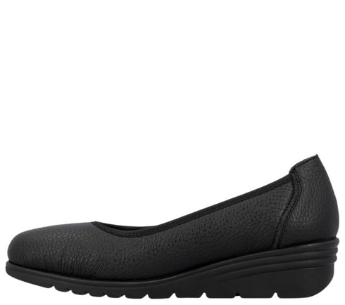 Balerini casual, femei, RIEKER ANTISTRESS, L5360-00 negru, piele naturala